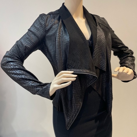 BLANK NYK | Mock Croc Faux Leather Jacket Size XSmall - Picture 3 of 11